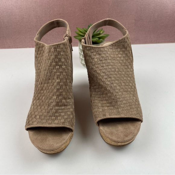 Fergalicious Brown Peep Toe Sling Back Wedge Shoes Women - Picture 9 of 9